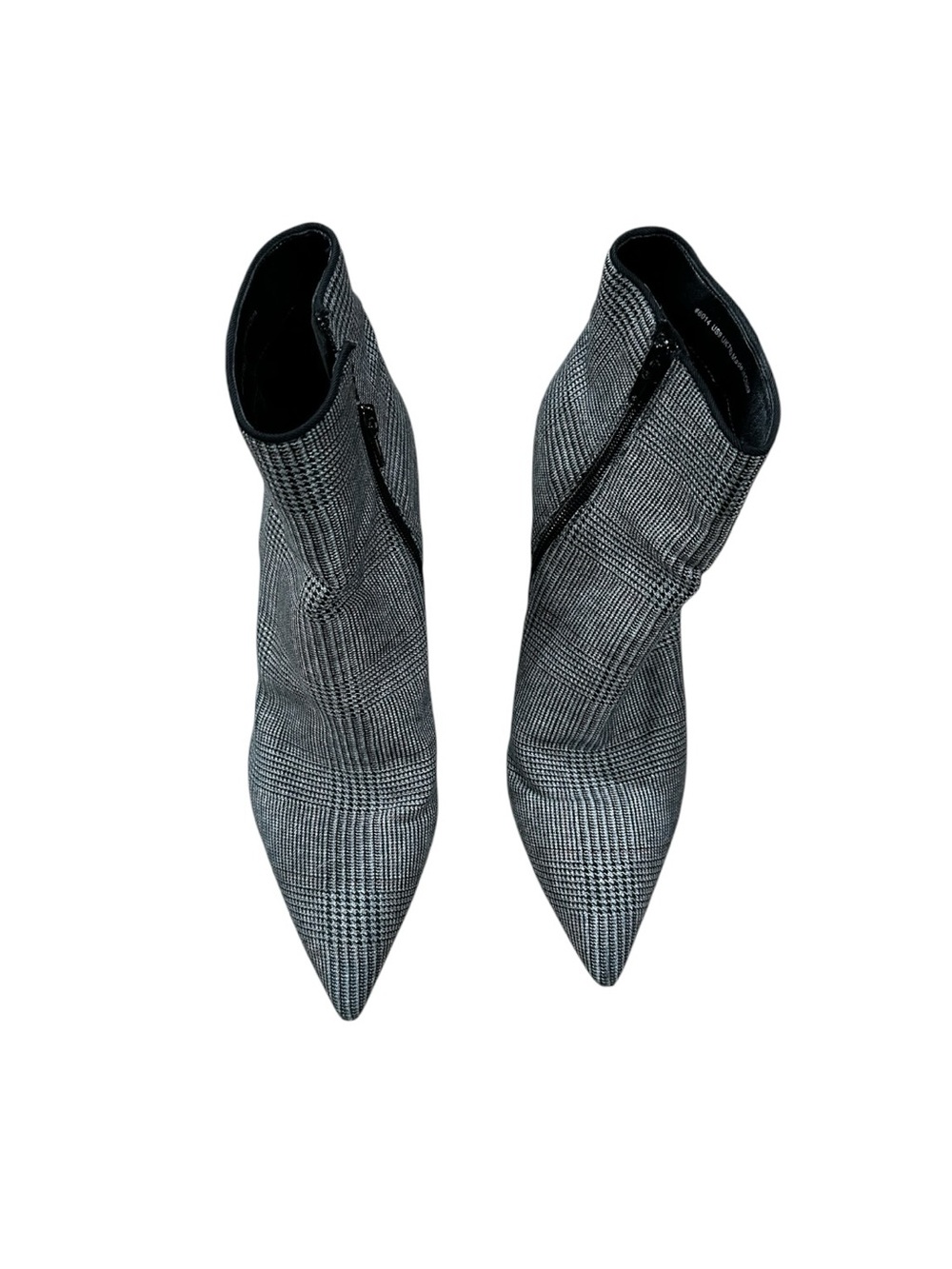 Cabi Women's Black & White Plaid Pointed Toe Ankle Boots 6014 - Picture 4 of 5